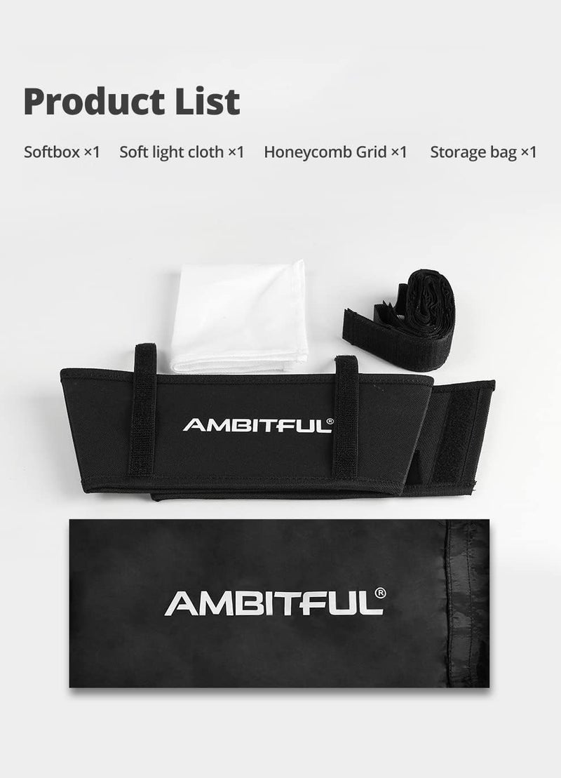 AMBITFUL LED Video Light Diffuser Honeycomb Grid Softbox Panel Light Softbox + Honeycomb Grid for LED Panel Light (35.5X 29.5cm/14''x11.6'') - Image 2